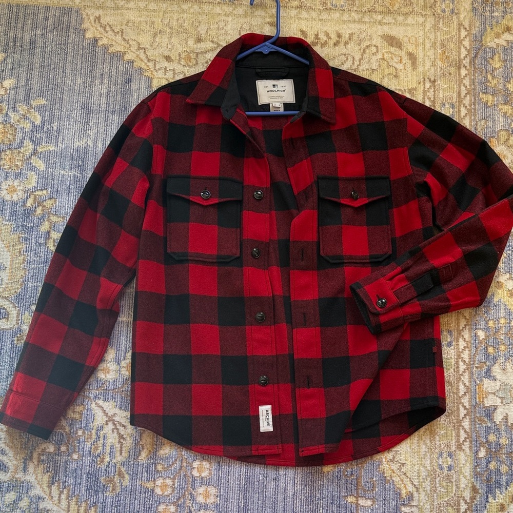 Woolrich Red and Black Buffalo Plaid Shacket Flannel